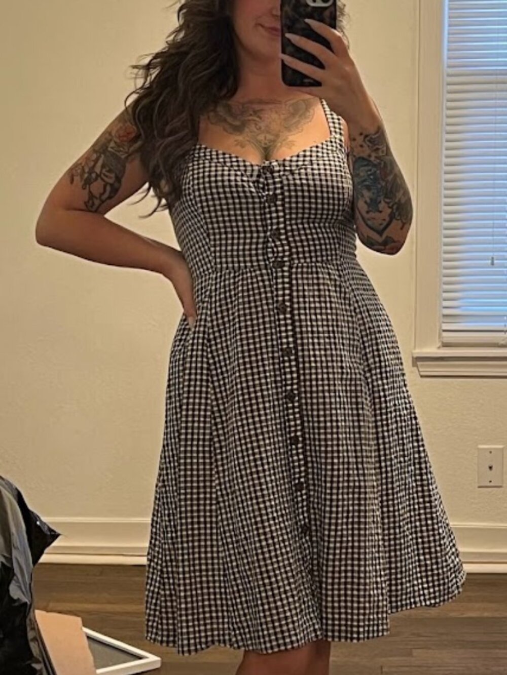 Madewell Smocked-Back Dress in Gingham